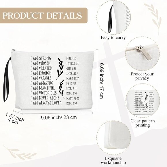 Brand New Christian Tote Bag Set Large Canvas Inspirational Religious Gift - Picture 2 of 6